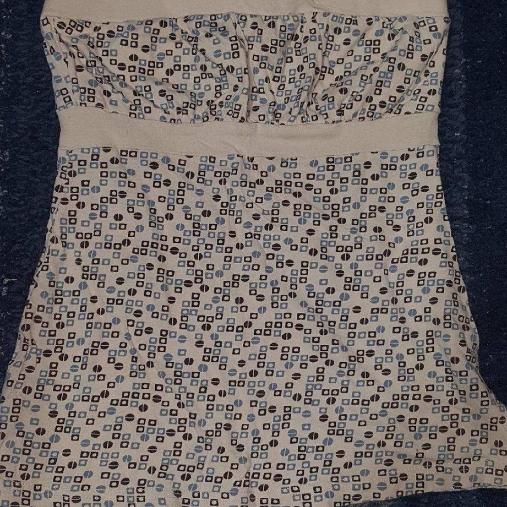 Cute cream colored patterned tube top